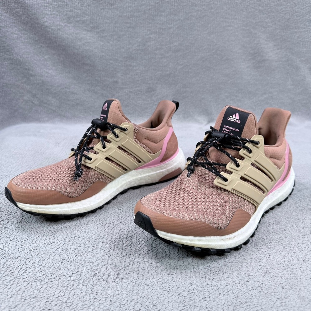 Adidas Womens 6.5 Clay Strata Bliss Pink Primeknit Ultraboost 1.0 DNA Sneakers